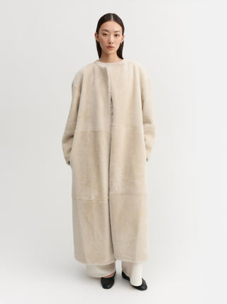 Shea Shearling Coat, vanilla