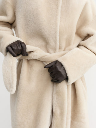 Shea Shearling Coat, vanilla