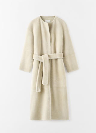 Shea Shearling Coat, vanilla