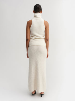 Umi Brushed Cashmere Skirt, cream