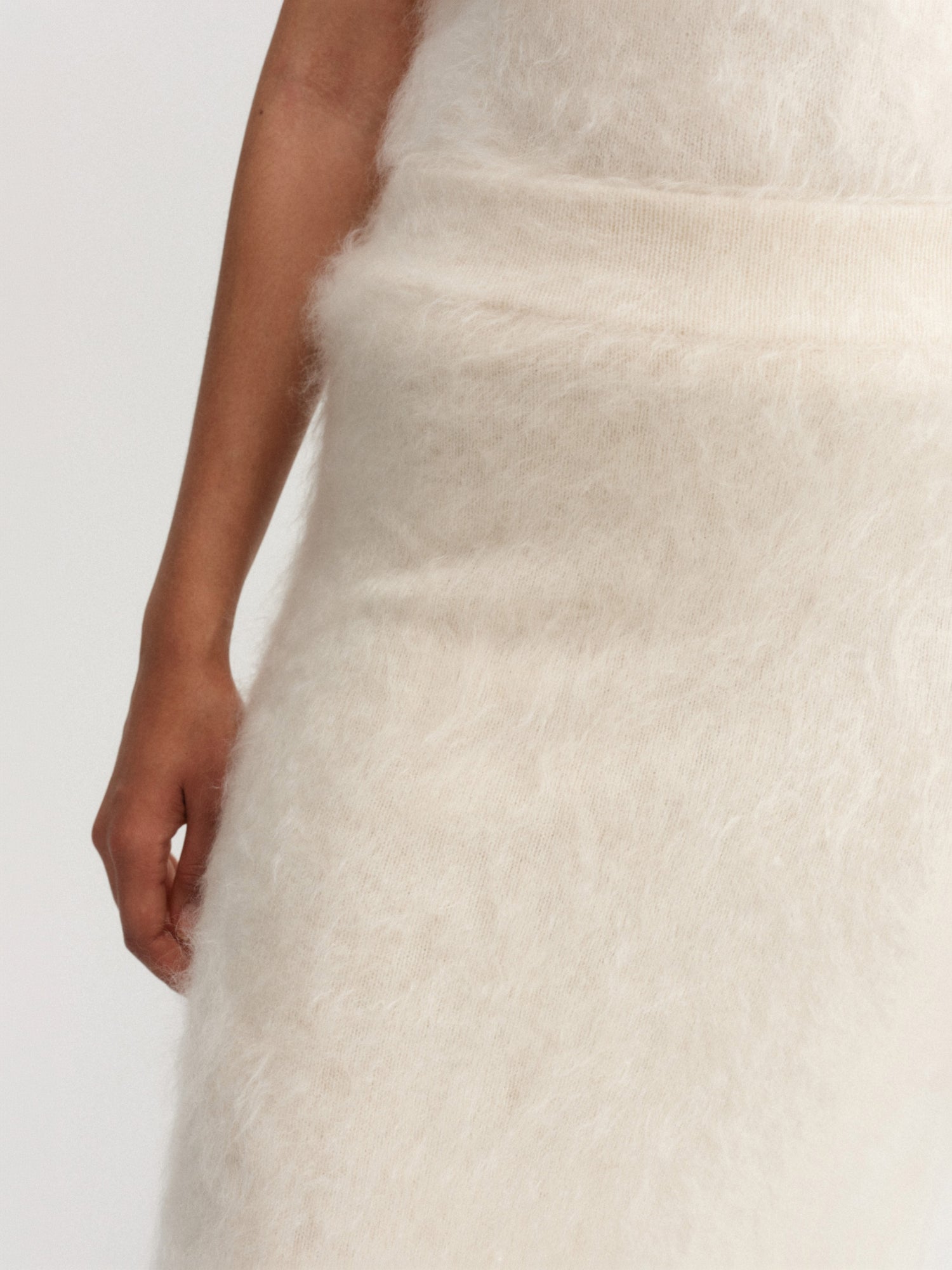 Umi Brushed Cashmere Skirt, vanilla