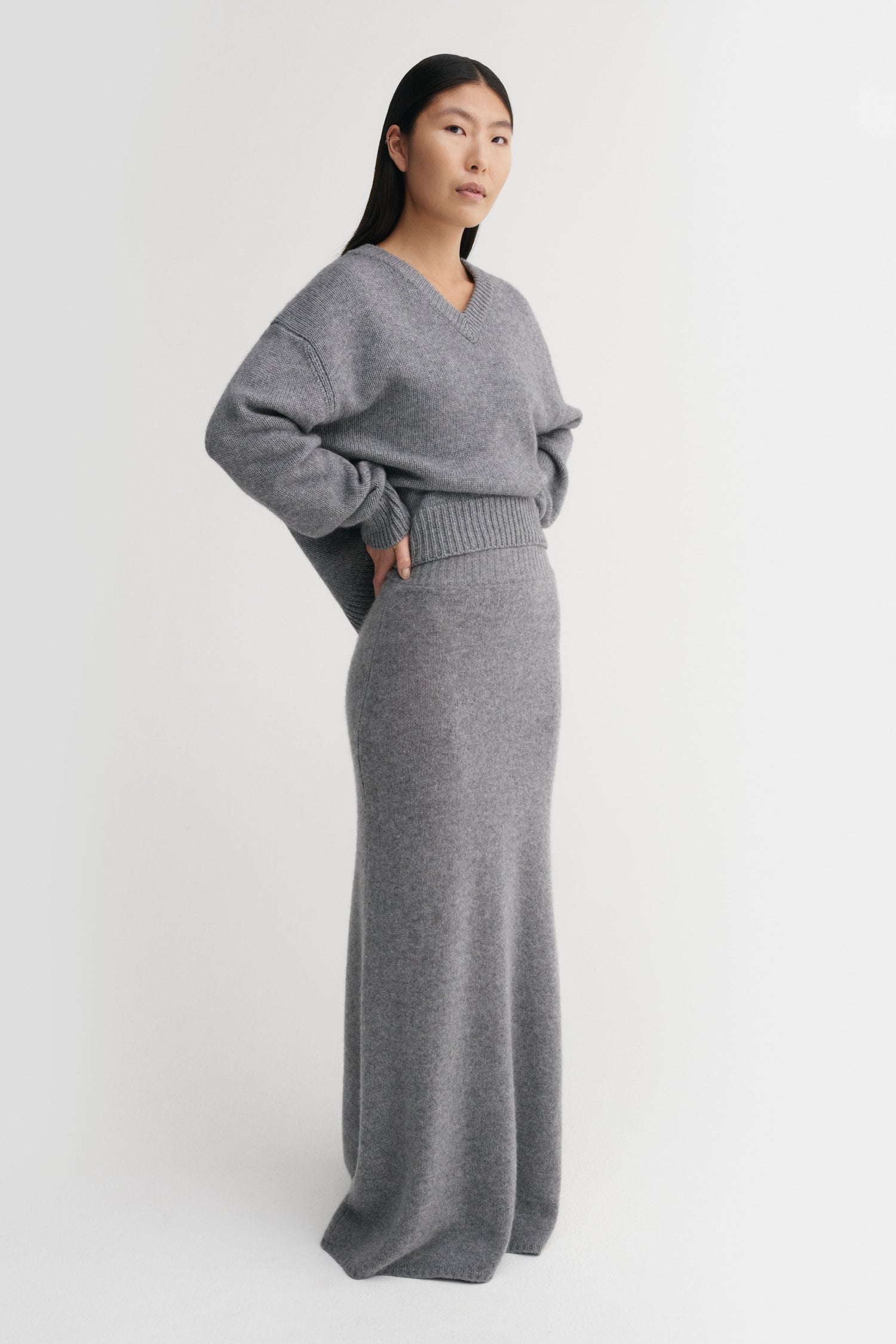 Umi Cashmere Skirt, grey