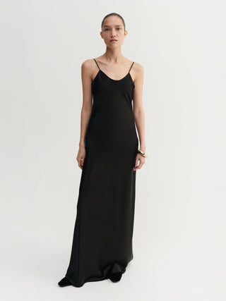 Winona Satin Dress, black