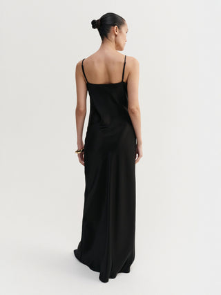 Winona Satin Dress, black