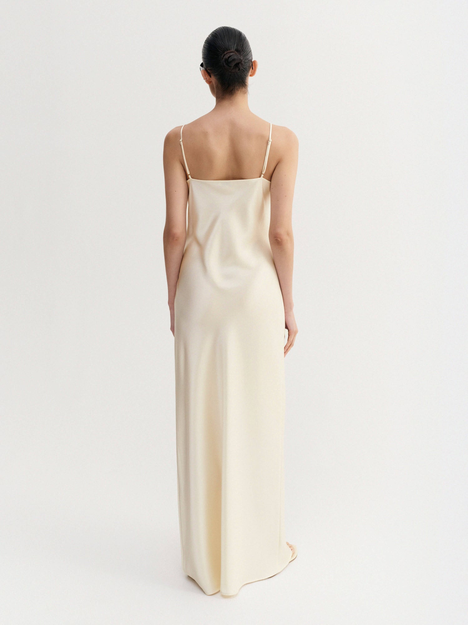 Winona Satin Dress, vanilla