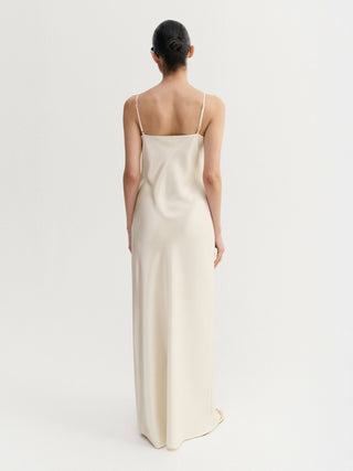 Winona Satin Dress, vanilla