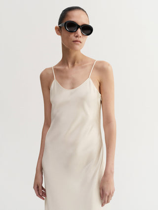 Winona Satin Dress, vanilla