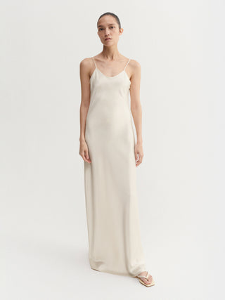 Winona Satin Dress, vanilla