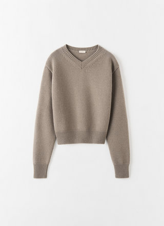 Winsley V-neck Sweater, nougat