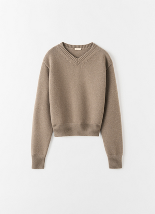 Winsley V-neck Sweater, nougat