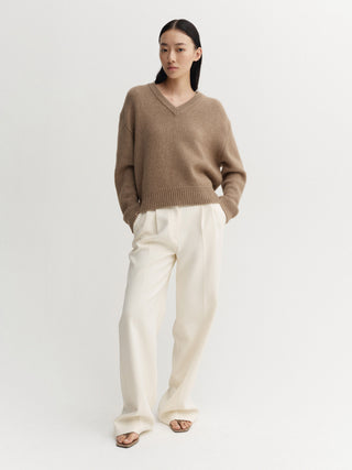Yara V-Neck Sweater, hazel