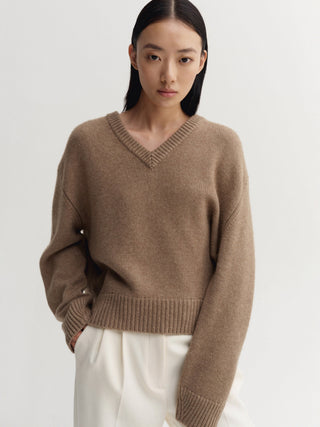 Yara V-Neck Sweater, hazel