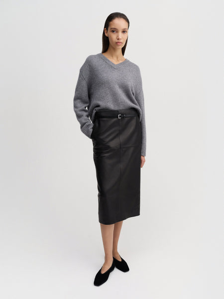 Yara V-Neck Sweater, grey – ALMADA LABEL