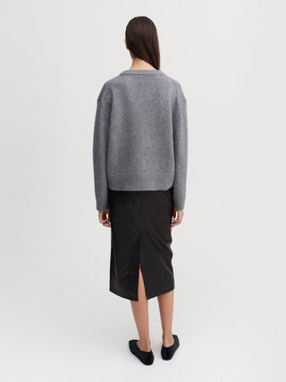 Yara V-Neck Sweater, grey