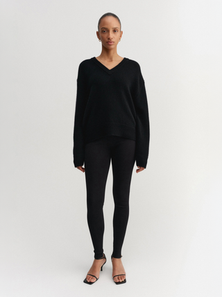 Yara V-Neck Sweater, black
