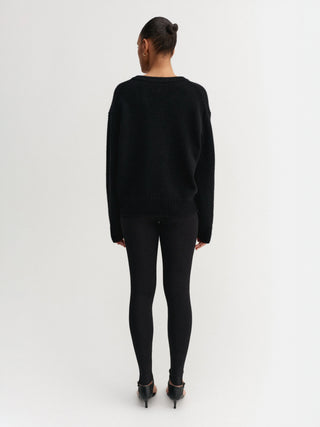 Yara V-Neck Sweater, black