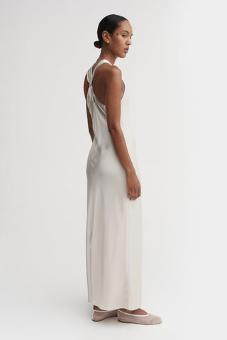Zila Satin Dress, pearl