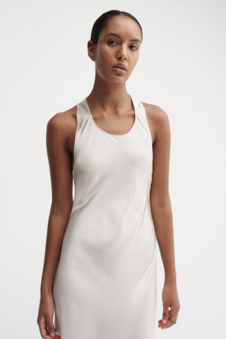 Zila Satin Dress, pearl