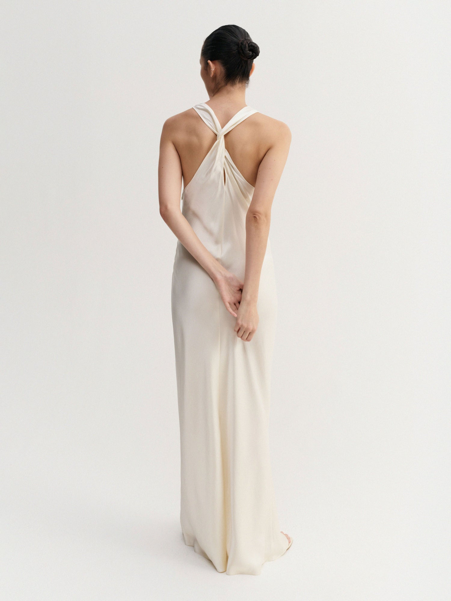 Zila Satin Dress, vanilla