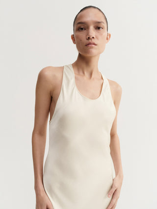 Zila Satin Dress, vanilla