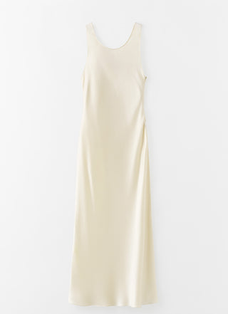 Zila Satin Dress, vanilla