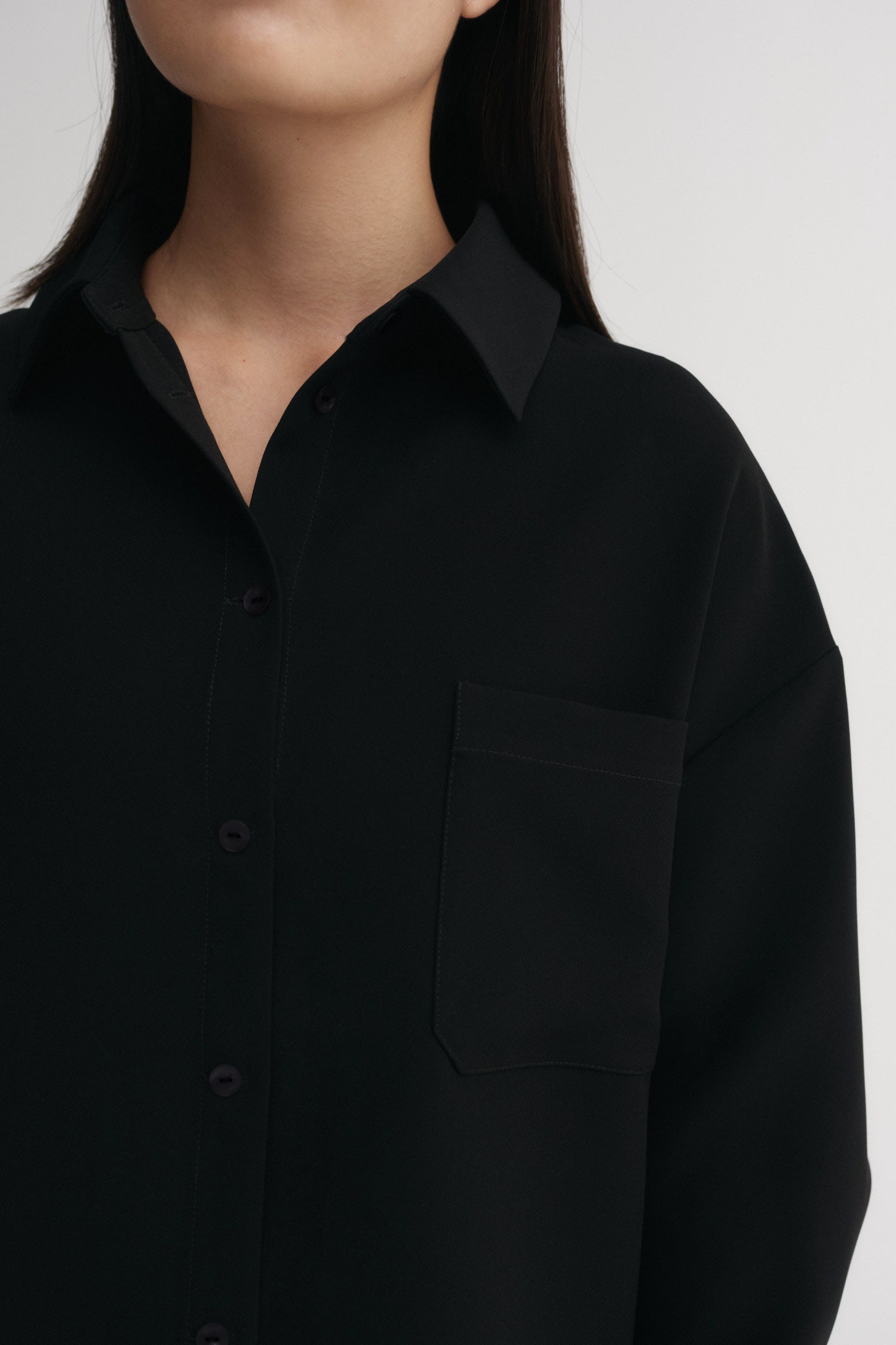 Finn Crepe Shirt, black